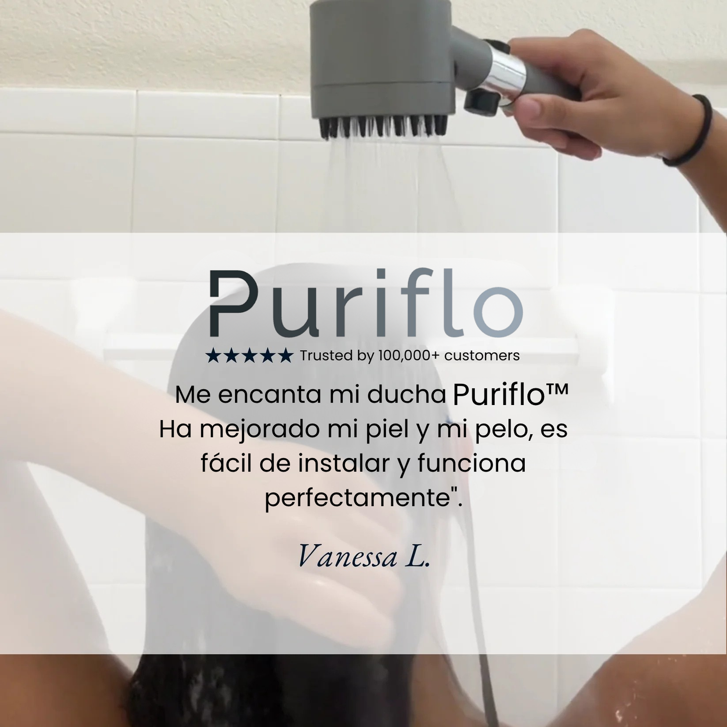 Puriflo™ - Ducha filtrada turboalimentada para una limpieza perfecta y ahorro de agua.
